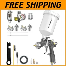 Easy-to-Use LVLP Spray Gun Kit with Multiple Nozzle Sizes for Perfect Finishes