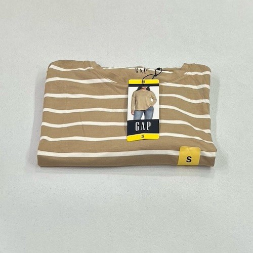 Gap Women's Soft Slub Scoop Neck Long Sleeve T-shirt, Tan, Size S