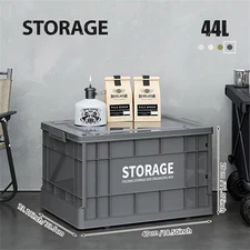 44L Storage Bins Stackable Collapsible Storage Bins with Lids for Garage Camping