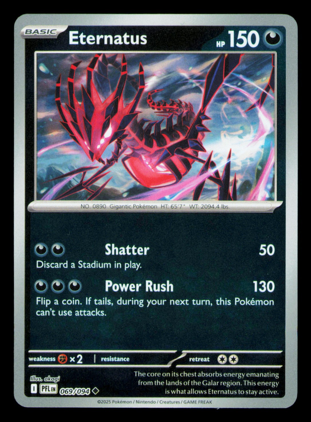 Eternatus Reverse Holofoil Uncommon ME02: Phantasmal Flames 069/094 NM