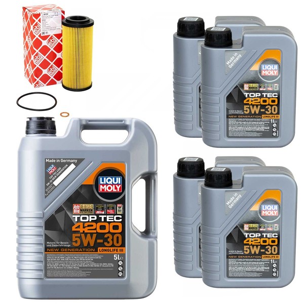 MotoröL Set 4200 5W-30 Liqui Moly 9 Liter + ÖLfilter FüR BMW 7Er 5Er X5 E60 E61-image