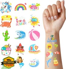 120 PCS Glitter Temporary Tattoos Kids Summer Beach Pool Party