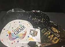 16pc Uninflated 18" Foil Balloons For Graduation Party & 1 Anagram 15" Cube 