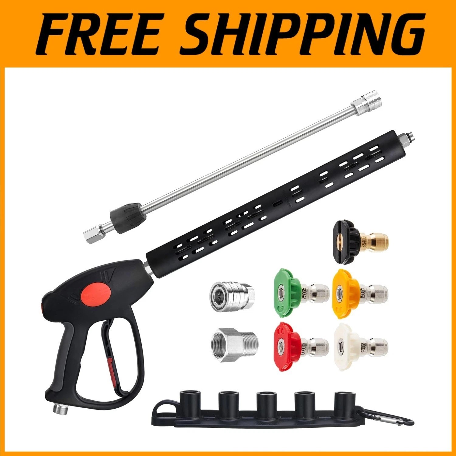 Replacement Pressure Washer Gun w/ Extension Wand, 5 Nozzles