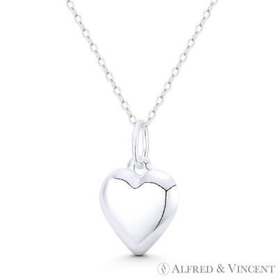 Kissen Herz Liebe Charm Italien .925 Sterling Silber Wende 3D 22x14mm Anhänger
