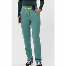 Figs High Waisted Yola Skinny Scrub Pants Small Cactus Blue Green Teal S