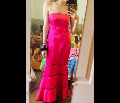 hot pink and black formal dresses 90s/Y2K Barbie Goth Strapless Prom Dress elegant black and pink gown for debut
