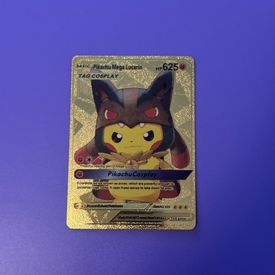 海外版 Pikachu Mega Lucario コスプレカード Pikachu Mega Lucario Cosplay Gold Foil Card Pokemon | eBay