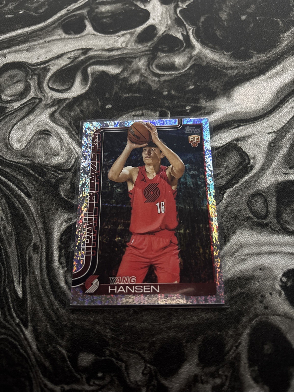 Yang Hansen 2025-26 Topps Holo Foil #216 Portland Trail Blazers ESE
