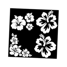 Hawaiian Hibiscus Flower Car Decal Sticker, Waterproof PET 5.82   5.39  White