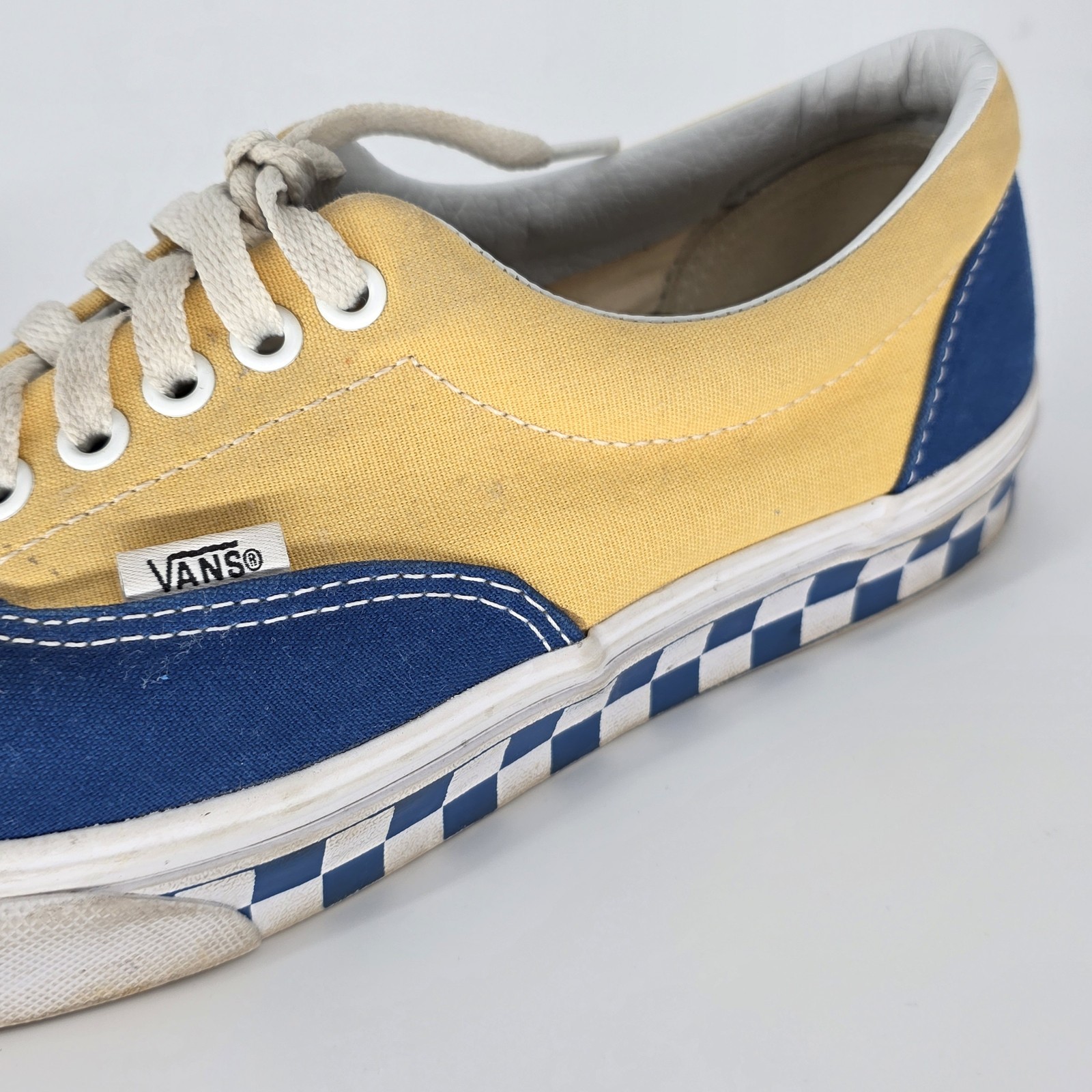 Vans Checkerboard Shoes 8.5 BMX Era Trainers Skate Blue Yellow Streetwear Retro
