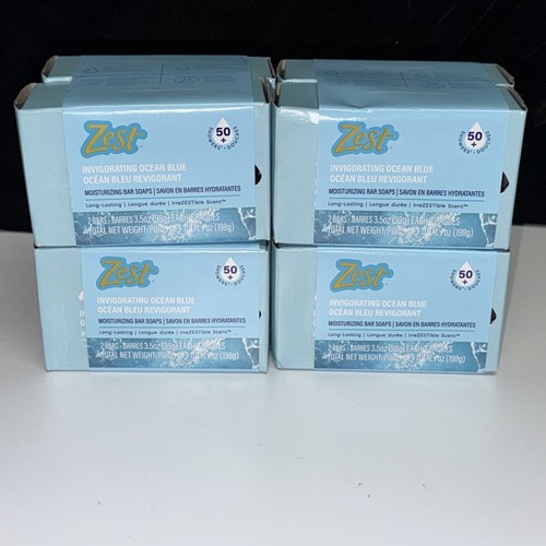 8 BARS--ZEST Bar Soap Moisturizing INVIGORATING OCEAN BLUE 3.5oz EACH BAR