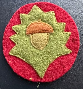 RARE ORIGINAL WW1 US ARMY 87th INFANTRY SALTY USED WOOL PATCH ACORN DIVISION