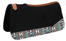 Showman 31" x 32" Black Felt Saddle Pad w/ Navajo Print