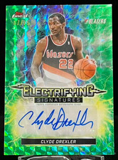 Clyde Drexler 2025-26 Topps Finest 07/75 Auto Green Geometric Electrifying