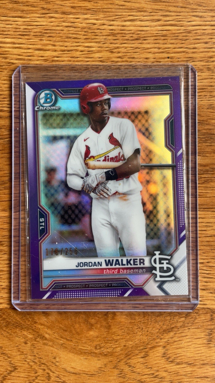 2021 Bowman - Chrome Prospects Jordan Walker #BCP-146 Purple Refractor /250 (RC)