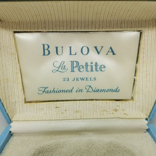 Vintage Bulova La Petite 23 Jewel Ladies Watch Original Box 10k White GF - Picture 7 of 13