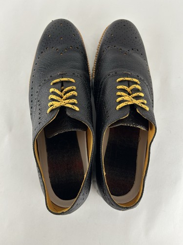 Cole Haan Men's 10.5 M ZeroGrand Wingtip Oxford Black Yellow C29826 Bull Leather - Picture 7 of 11