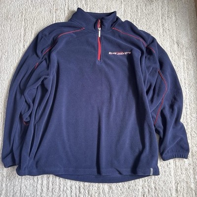 Reebok Columbus Blue Jackets Officially Licensed NHL 1/4 Zip Fleece XL Blue