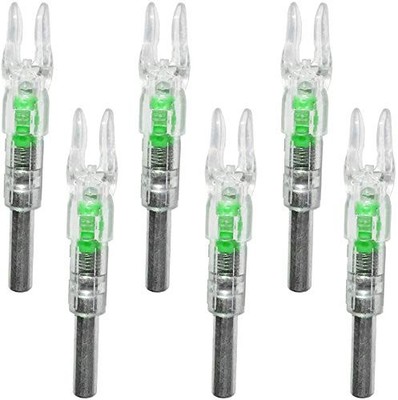 Linpeng 6PCS-New Lighted Nocks for Arrows with .244''/6.2mm Inside Green 