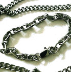 Vintage Stainless steel bracelet 6", set of two necklaces 20" and 13". — photo 2