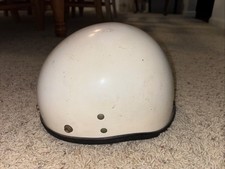 VINTAGE BUCO GUARDIAN HALF HELMET MOTORCYCLE WHITE PROTECTOR TRAVELER SHORTY