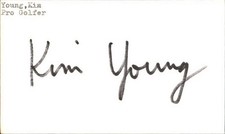 Kim Young Signed 3x5 Index Card Cut Golf PGA Tour Autograph Den