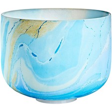 MEINL Sonic Energy 10in. Marble Crystal Singing Bowl G4 432 Hz, Throat,Lght Blue