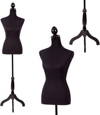 Female Mannequin Dress Form 60-67" Adjustable Torso w/ Tripod Stand Black