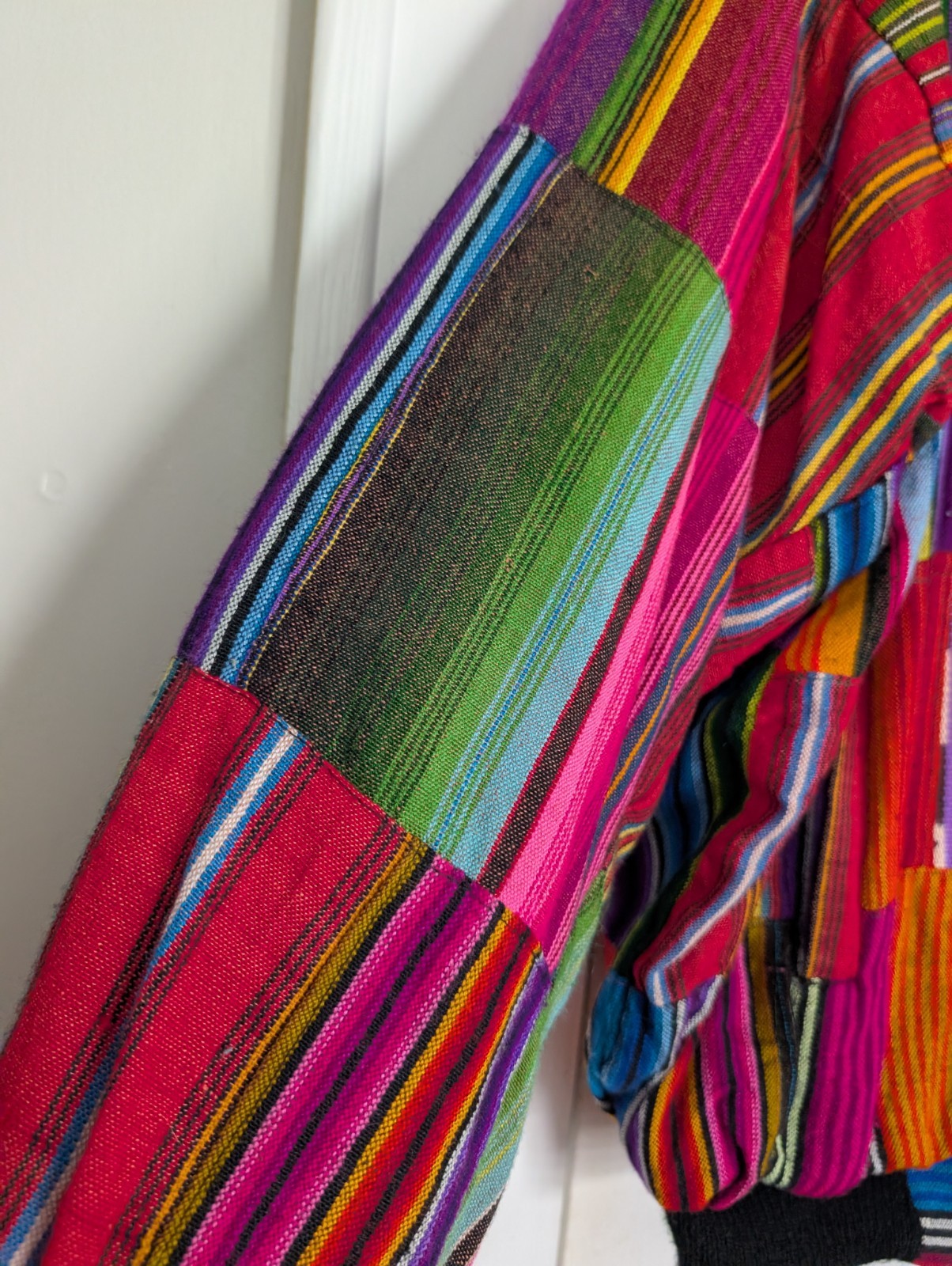 Boho Patchwork Woven Zip Jacket (Guatemalan-Style… - image 3