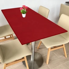 Fitted Tablecloth Fit 4ft Rectangle Table, Table Cover (48"x23", Wine Red)