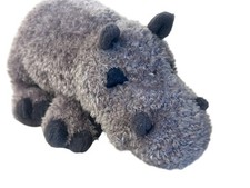 Juguete de peluche de hipopótamo gris de colección Gund superficie suave y tierna lavable animal de peluche