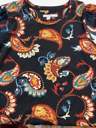 Chico’s Neu mit Etikett, Damen Paisley Puffärmel T-Shirt Top, Langarm, Größe 1 - Bild 8 von 12