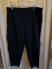 Black Organic Textured Cotton Pull-on Lazy Ankle Pants Eileen Fisher XL EUC 