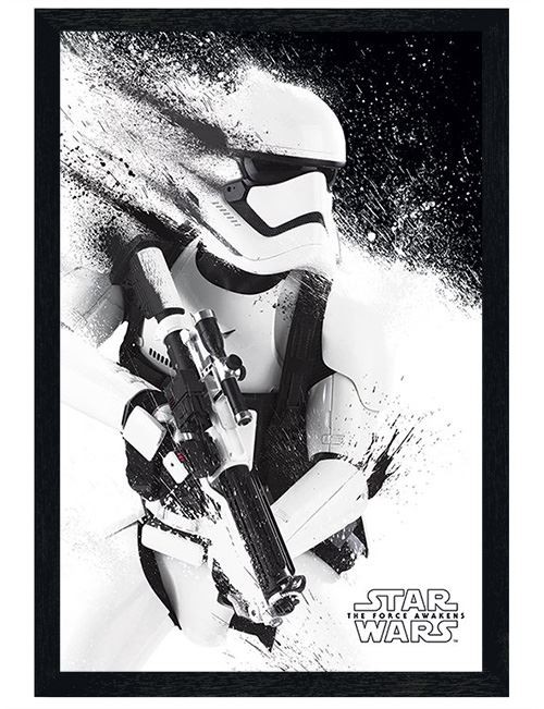 Black Wooden Framed Star Wars Episode VII Stormtrooper Paint
