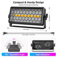 180W COB Wall Wash Light DMX RDM 36 RGB LEDs Sound Control Indoor Outdoor