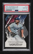 2021 Topps Stadium Club Triumvirates Clayton Kershaw #T-16 PSA 10 GEM MT 0e2x