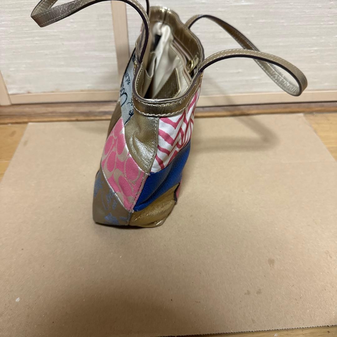 COACH Patchwork Tote Bag Leather Multi Color Wome… - image 10