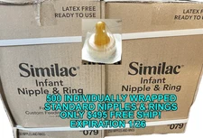 500 Similac Infant Nipples & Rings, Standard Flow Individually Wrapped EXP. 1/26