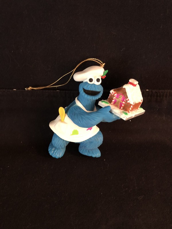Christmas on Sesame Street 1992 Grolier Ornament -- Cookie Monster with Tray