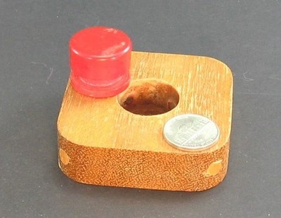 WOODEN BLOCK,PLUG & NICKEL PUZZLE/PRANK/MAGIC TRICK... mkr unknown