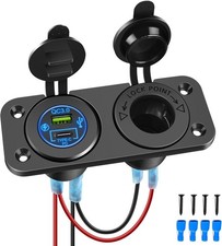 QC 3.0 USB Charger and Cigarette Lighter Socket Pre-Wired Type C USB Socket