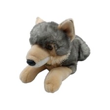 Aurora Miyoni Realistic Gray Timber Wolf Puppy Plush Stuffed Animal 15" 2021