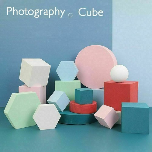 6Pcs INS Photography Cube Photo Shooting Foam Geometric Props For Backdrops Kit - Afbeelding 1 van 49