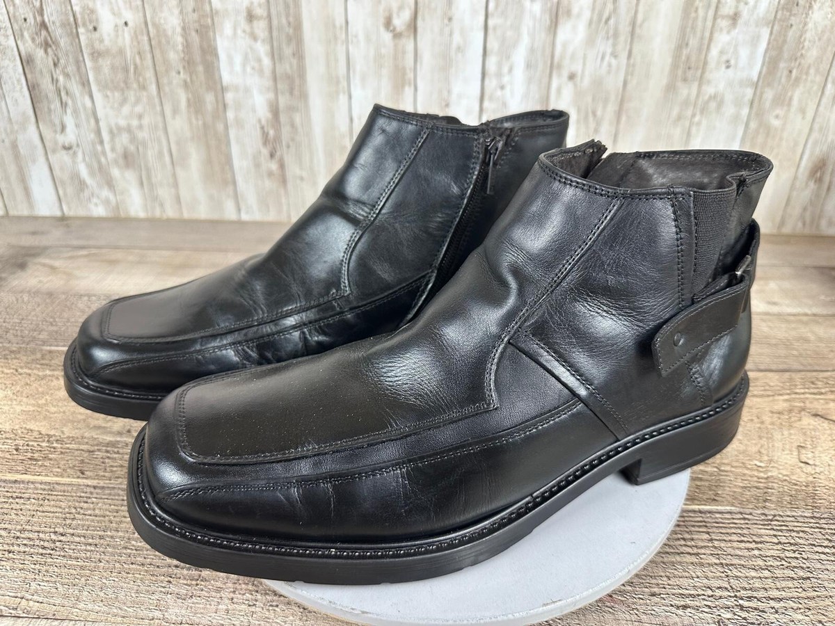 Structure Mens Black Leather Boots Made In Italy Size 9.5 D  display picture 3
