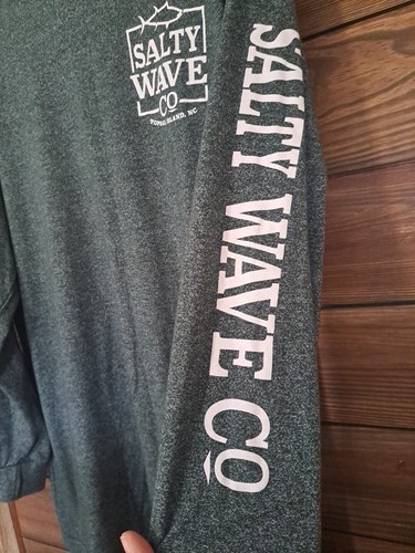 Salty Wave Long Tee Topsail Island Coastal Lifestyle Grafik Herren Gr. XL grün - Bild 4 von 10