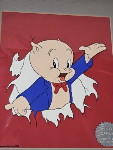 1986 limitierte Auflage handbemalt Schweineschwein Cel Animation Kunst LooneyTune 198/250 - Bild 5 von 8