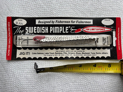 Swedish Pimple Hammered Nickel Size 9 Bay De Noc 4'' USA 1 5/8oz Ice 9AN Trout