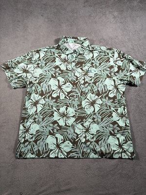 Five Birdies Shirt Mens 3XL Golf Polo Tropical Floral Hibiscus Hawaiian Tech