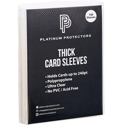 PLATINUM PROTECTORS Thick Penny Sleeves for up to 240pt Thicker Cards Auto Jersey Patch Cards